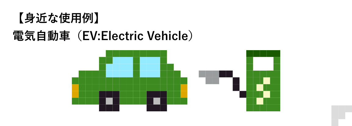 【身近な使用例】電気自動車（EV:Electric Vehicle）